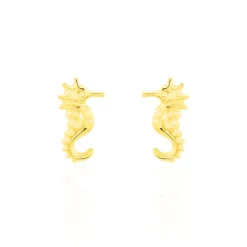Boucles D'oreilles Puces Ambrosie Hippocampe Or Jaune
