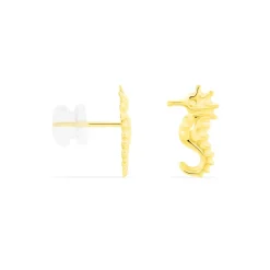 Boucles D'oreilles Puces Ambrosie Hippocampe Or Jaune