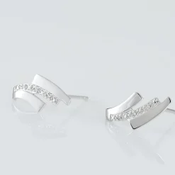 Boucles D'oreilles Puces Ainhoa Or Blanc Diamant