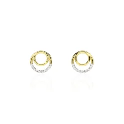 Boucles D'oreilles Puces Atlanta Or Jaune Diamant