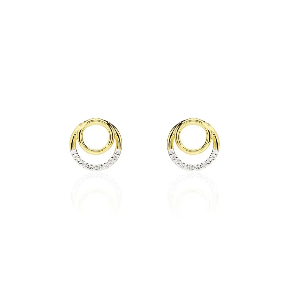 Boucles D'oreilles Puces Atlanta Or Jaune Diamant