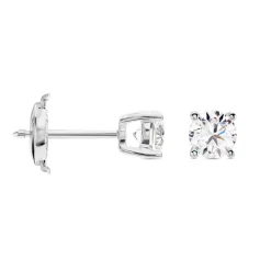 Boucles D'oreilles Puces Aphrodite Or Blanc Diamant