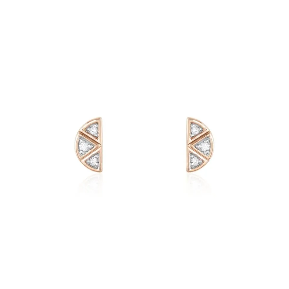 Boucles D'oreilles Puces Argent Rose Donella Oxyde De Zirconium