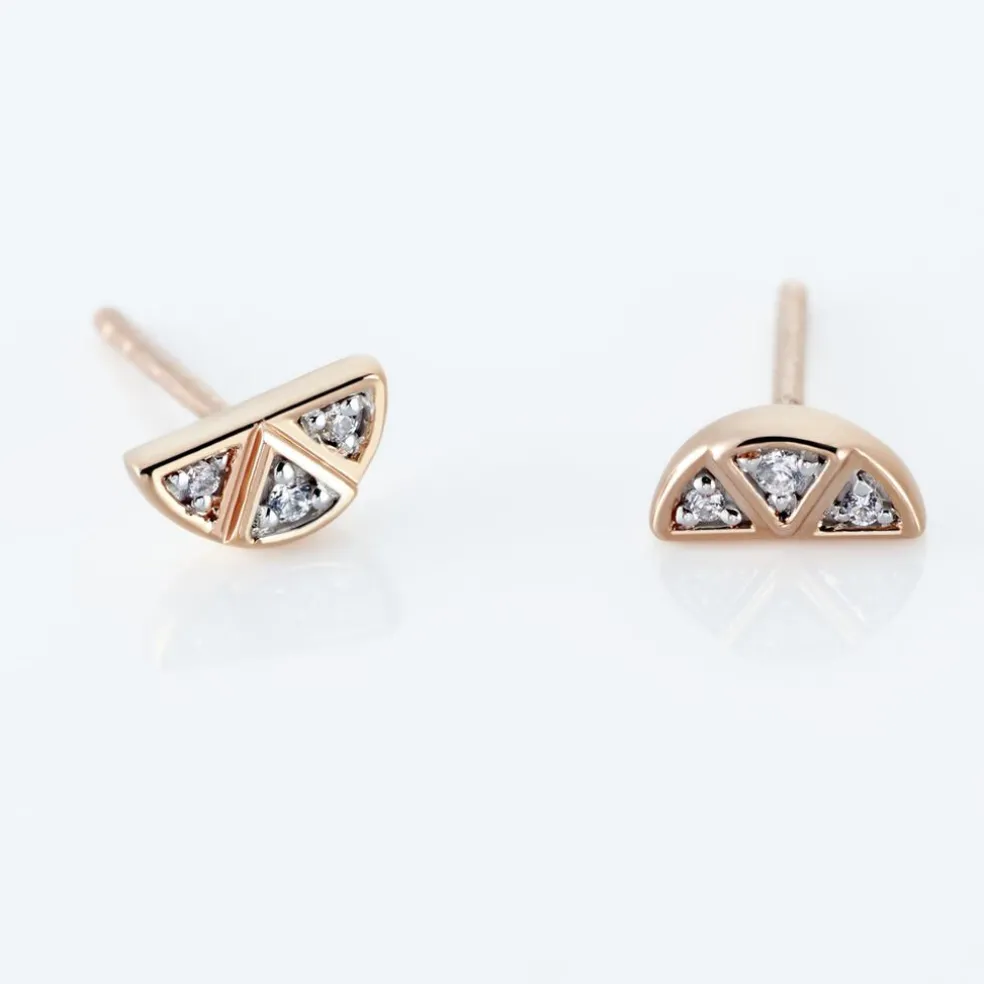 Boucles D'oreilles Puces Argent Rose Donella Oxyde De Zirconium