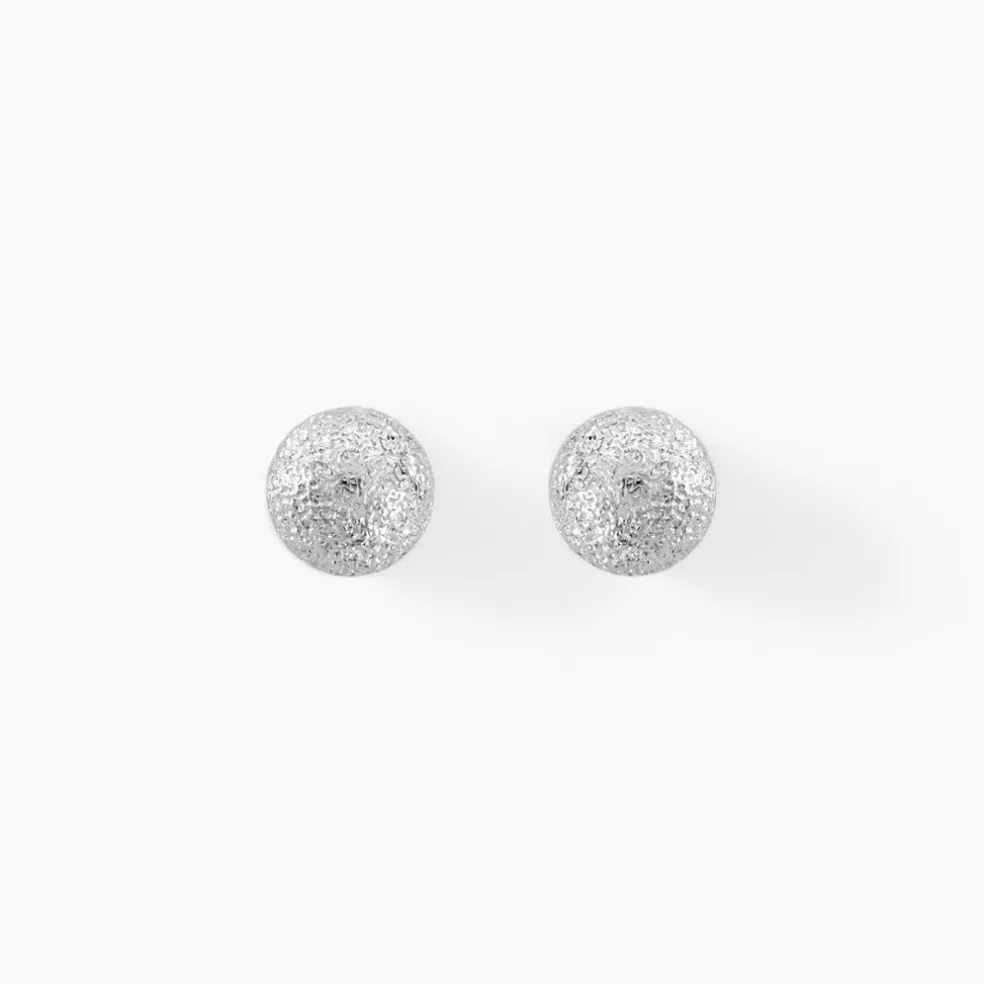 Boucles D'oreilles Puces Ayana Argent Blanc