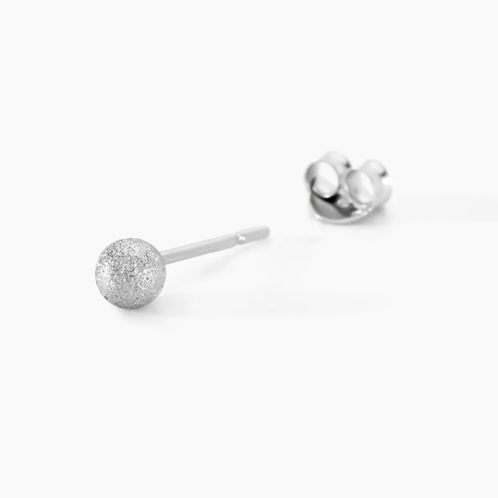 Boucles D'oreilles Puces Ayana Argent Blanc