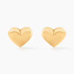 Boucles D'oreilles Puces Aricia Coeur Or Jaune