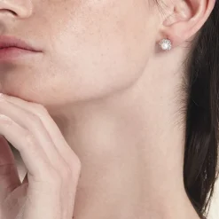 Boucles D'oreilles Puces Argent Blanc Cheri Perle De Culture Oxydes