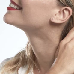 Boucles D'oreilles Puces Achilee Or Jaune Oxyde