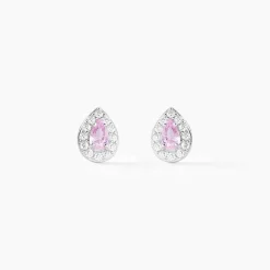 Boucles D'oreilles Puces Argent Blanc Tania Oxydes De Zirconium