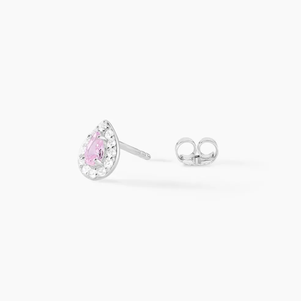 Boucles D'oreilles Puces Argent Blanc Tania Oxydes De Zirconium