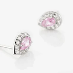 Boucles D'oreilles Puces Argent Blanc Tania Oxydes De Zirconium