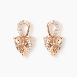 Boucles D'oreilles Puces Atieno Argent Rose Oxyde De Zirconium