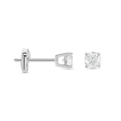 Boucles D'oreilles Puces Aphrodite Or Blanc Diamants
