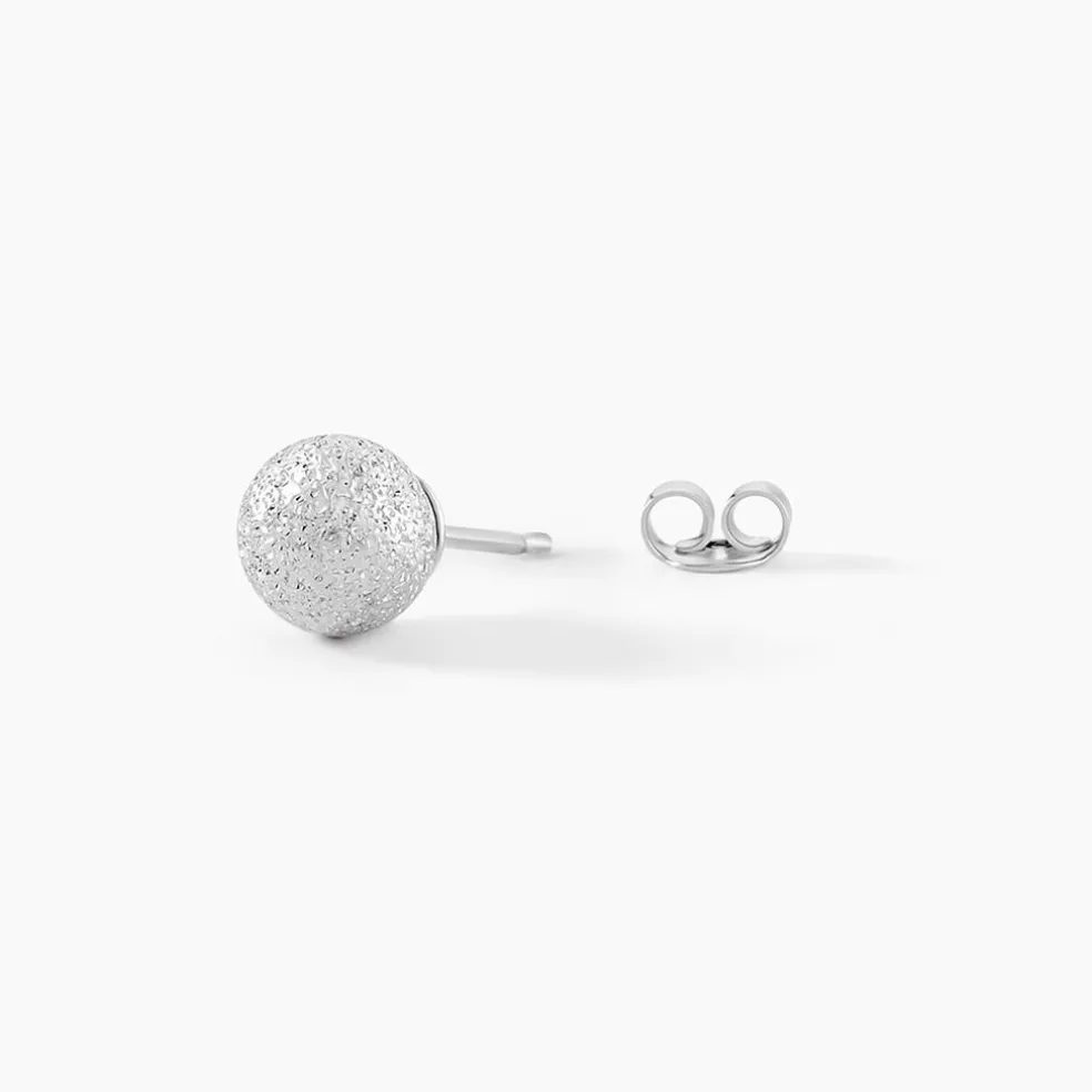Boucles D'oreilles Puces Ayana Argent Blanc