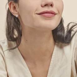 Boucles D'oreilles Puces Ayana Argent Blanc