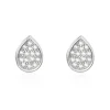 Boucles D'oreilles Puces Argent Blanc Tricoria Oxydes De Zirconium