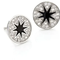 Boucles D'oreilles Puces Argent Blanc Winston Oxydes De Zirconium