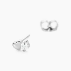 Boucles D'oreilles Puces Amani Argent Blanc Oxyde De Zirconium