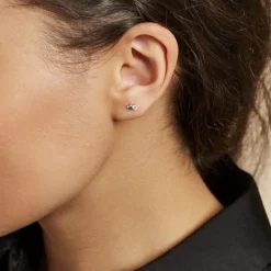 Boucles D'oreilles Puces Amani Argent Blanc Oxyde De Zirconium