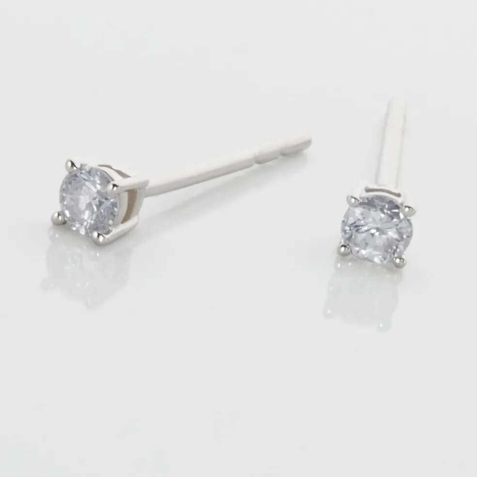 Boucles D'oreilles Puces Aphrodite Or Blanc Diamant
