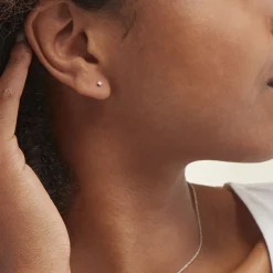 Boucles D'oreilles Puces Aphrodite Or Blanc Diamant