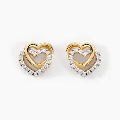 Boucles D'oreilles Puces Ablaye Or Jaune Oxyde De Zirconium