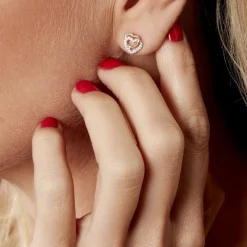 Boucles D'oreilles Puces Ablaye Or Jaune Oxyde De Zirconium