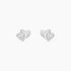 Boucles D'oreilles Puces Argent Blanc Dounyo Oxydes De Zirconium