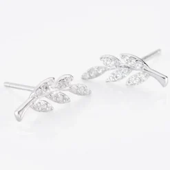 Boucles D'oreilles Puces Alma Argent Blanc Oxyde De Zirconium