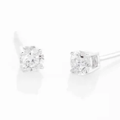 Boucles D'oreilles Puces Aphrodite Or Blanc Diamant