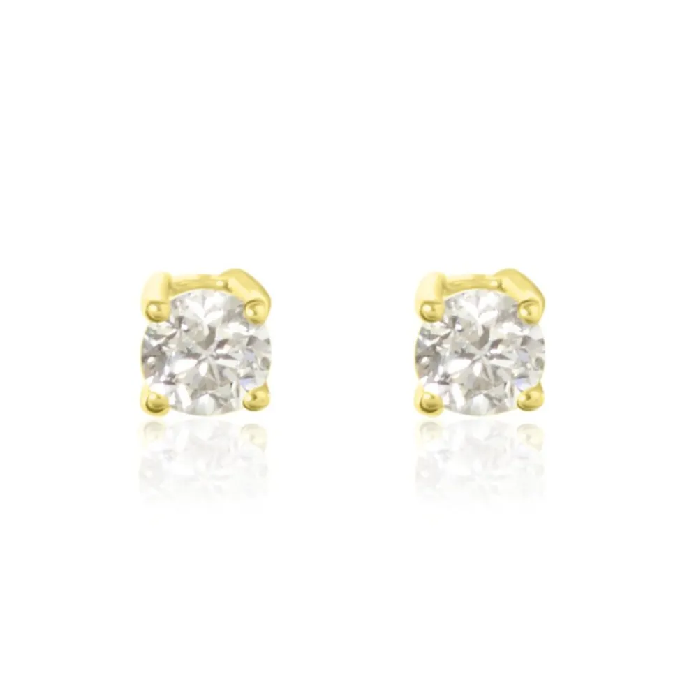 Boucles D'oreilles Puces Aphrodite Or Jaune Diamant