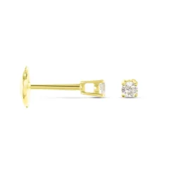 Boucles D'oreilles Puces Aphrodite Or Jaune Diamant