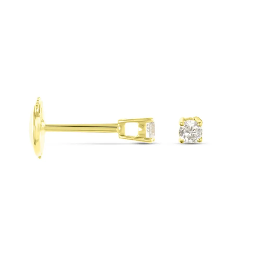 Boucles D'oreilles Puces Aphrodite Or Jaune Diamant