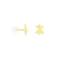 Boucles D'oreilles Puces Almahae Tortue Or Jaune
