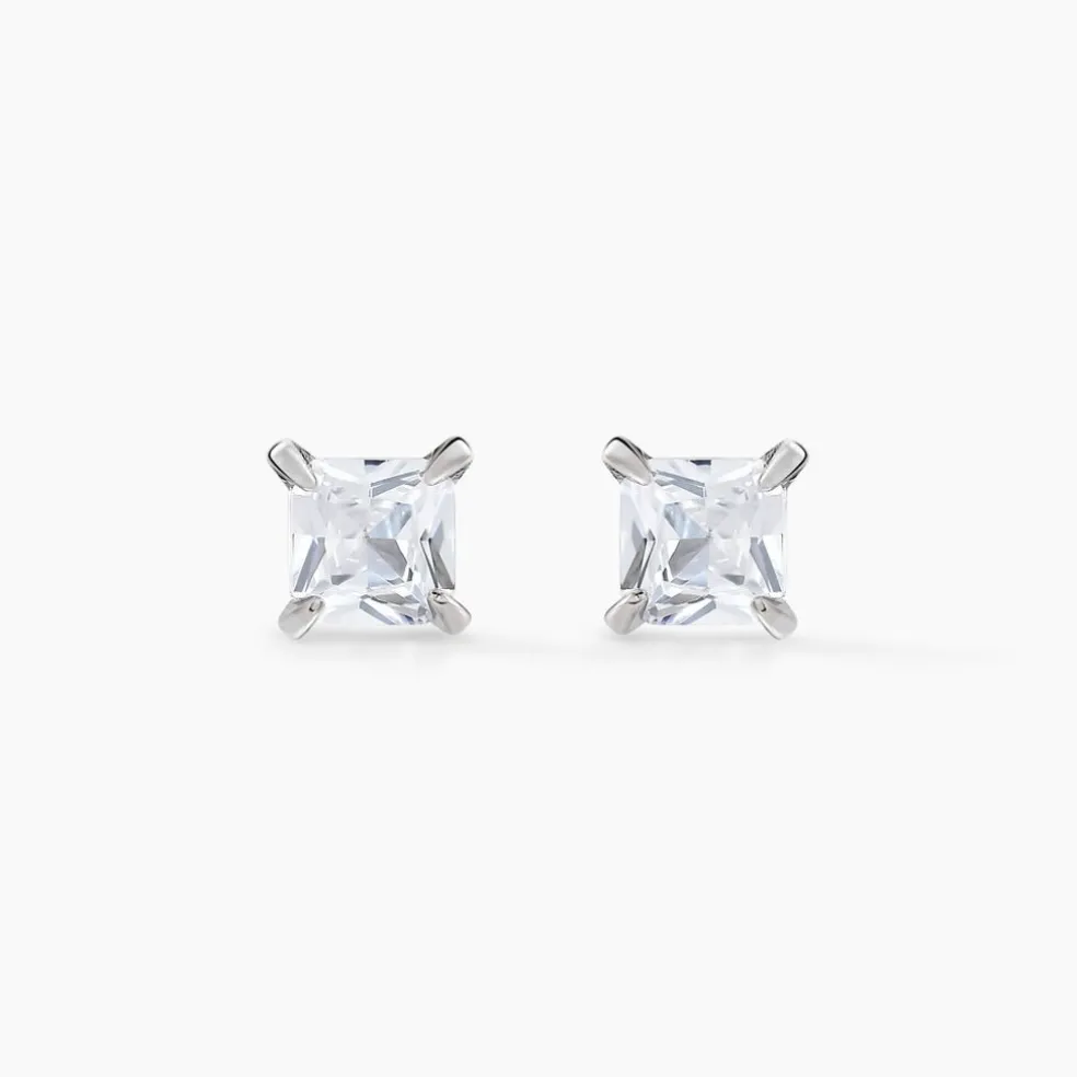 Boucles D'oreilles Puces Alys Argent Blanc Oxyde De Zirconium