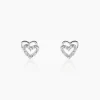 Boucles D'oreilles Puces Aoki Argent Blanc Oxyde De Zirconium