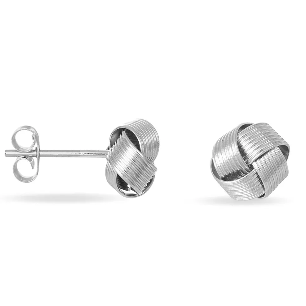Boucles D'oreilles Puces Albanne Argent Blanc