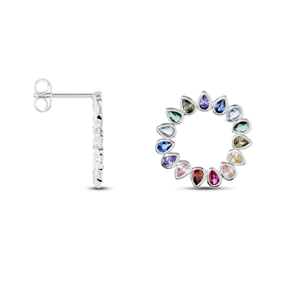 Boucles D'oreilles Puces Argent Blanc Ethem Oxydes Spinelles