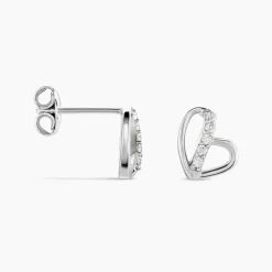 Boucles D'oreilles Puces Arika Argent Blanc Oxyde De Zirconium