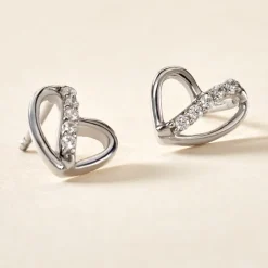 Boucles D'oreilles Puces Arika Argent Blanc Oxyde De Zirconium