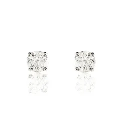 Boucles D'oreilles Puces Aphrodite Platine Blanc Diamant