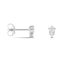 Boucles D'oreilles Puces Almira Argent Blanc Oxyde De Zirconium