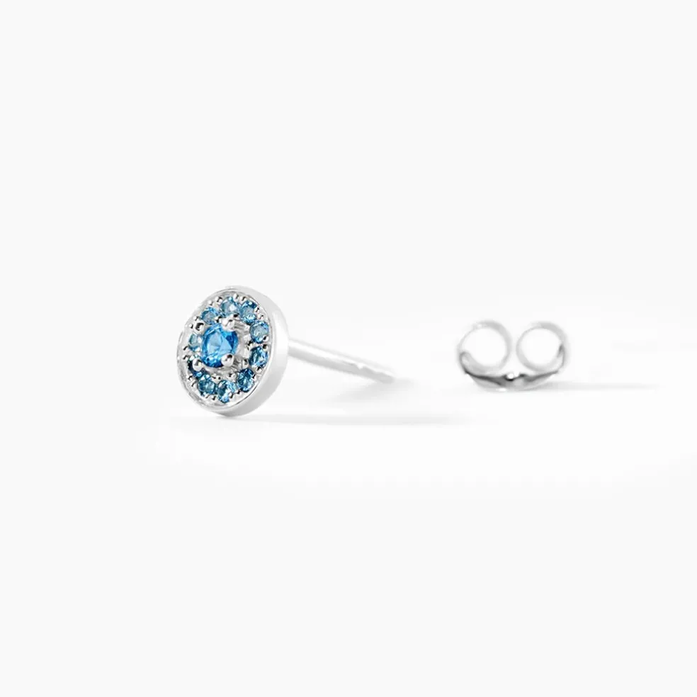 Boucles D'oreilles Puces Auxana Argent Blanc Oxyde De Zirconium