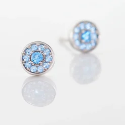 Boucles D'oreilles Puces Auxana Argent Blanc Oxyde De Zirconium