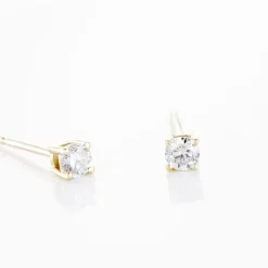 Boucles D'oreilles Puces Aphrodite Or Jaune Diamant