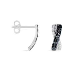 Boucles D'oreilles Puces Alric Or Blanc Diamant