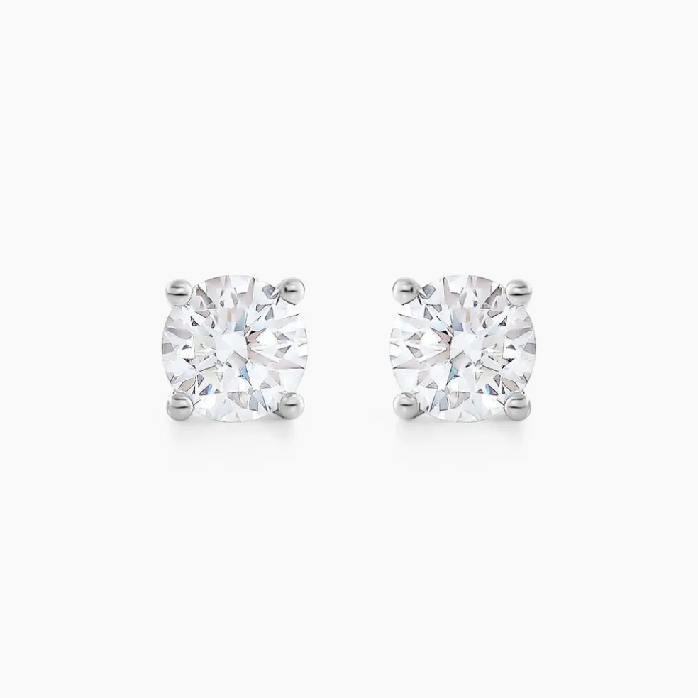 Boucles D'oreilles Puces Aphrodite Or Blanc Diamant