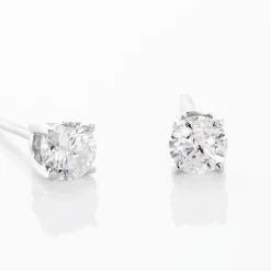 Boucles D'oreilles Puces Aphrodite Or Blanc Diamant