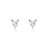 Boucles D'oreilles Puces Argent Blanc Schull Oxydes De Zirconium